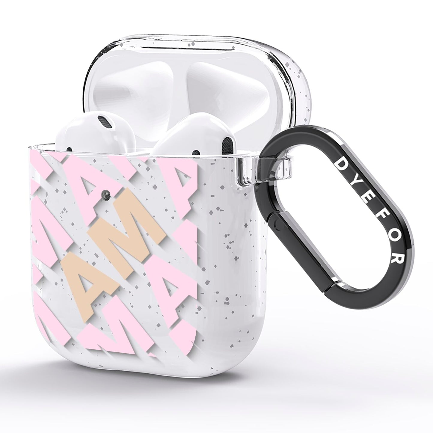 Personalised Diagonal Bold Initials AirPods Glitter Case Side Image