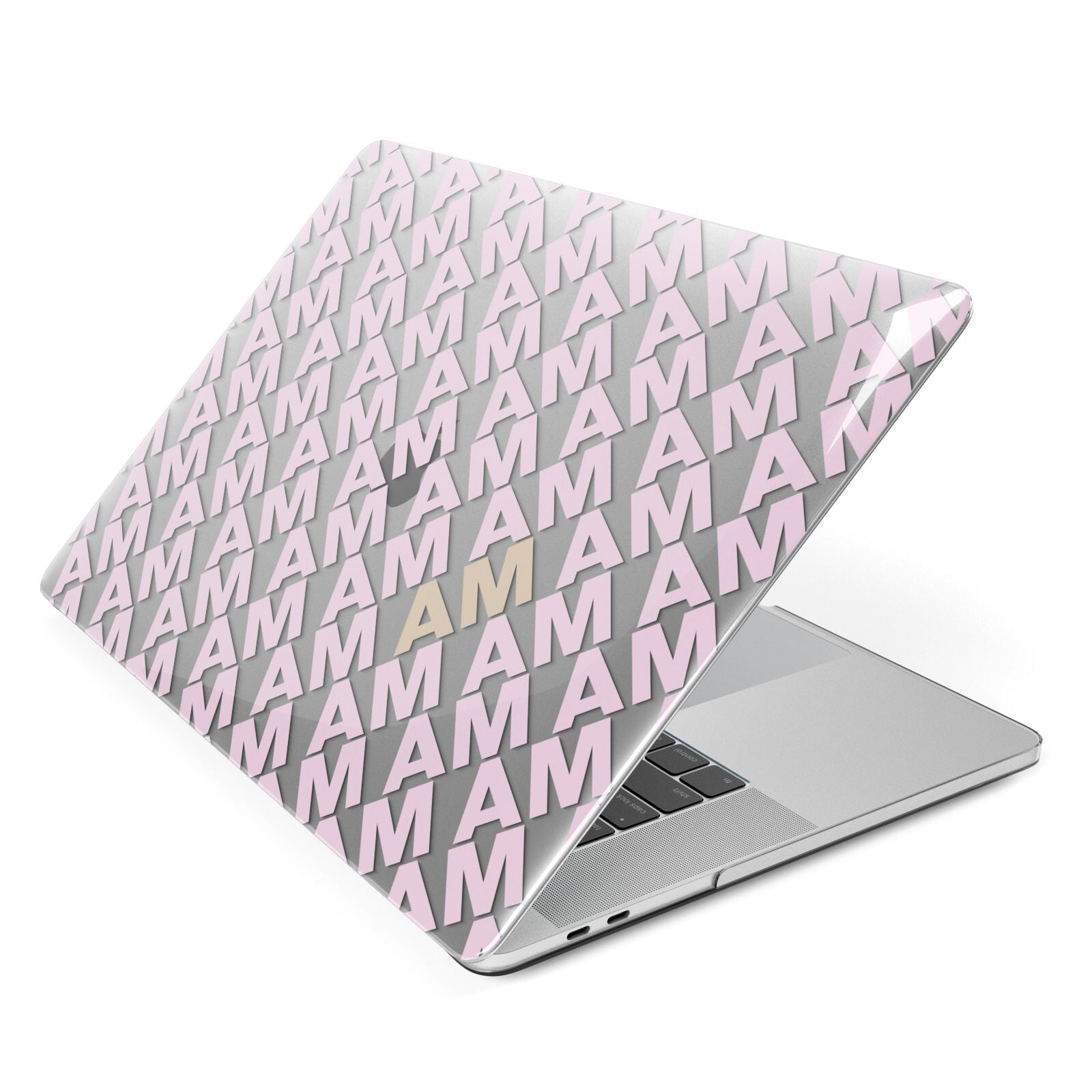 Personalised Diagonal Bold Initials Apple MacBook Case Side View