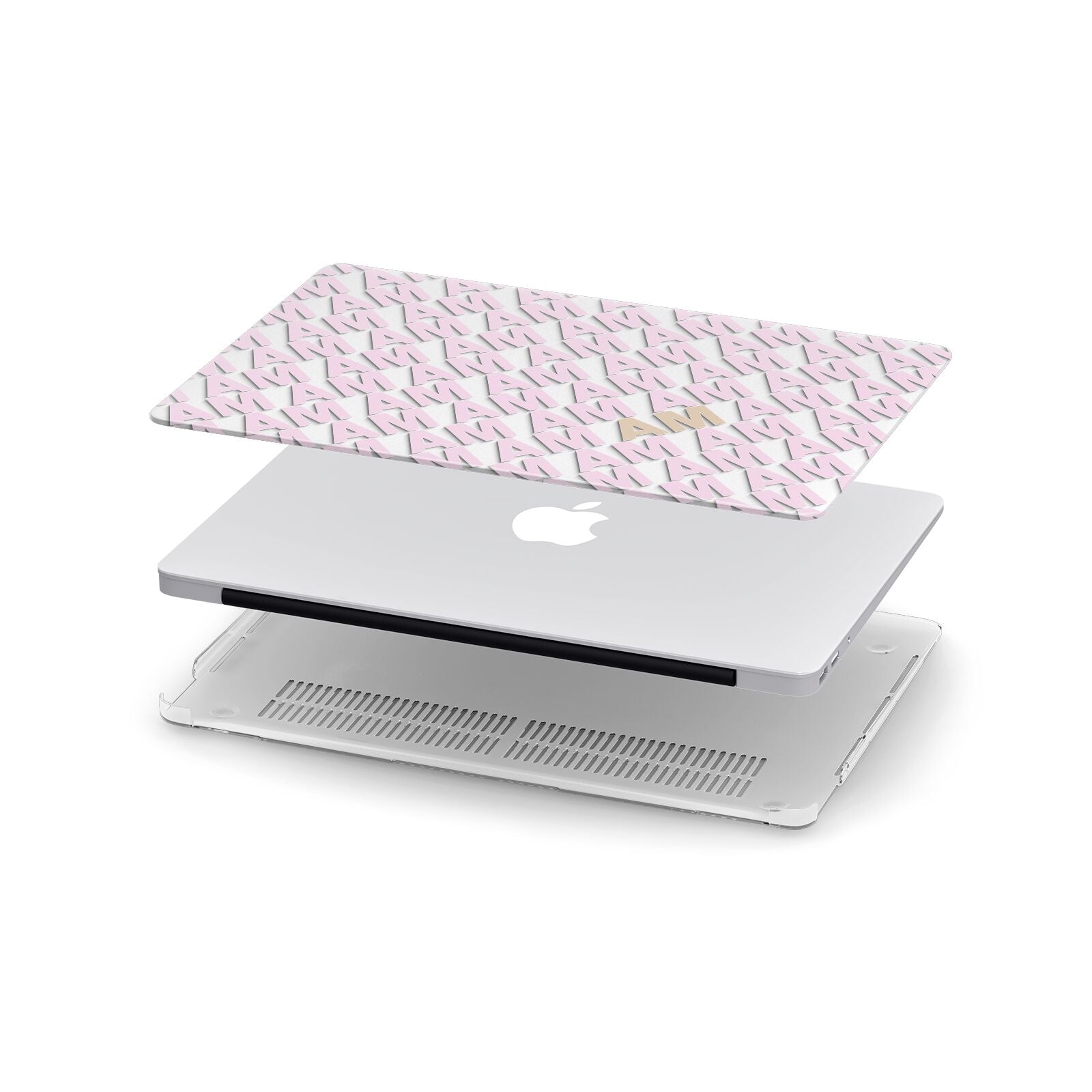 Personalised Diagonal Bold Initials Apple MacBook Case in Detail