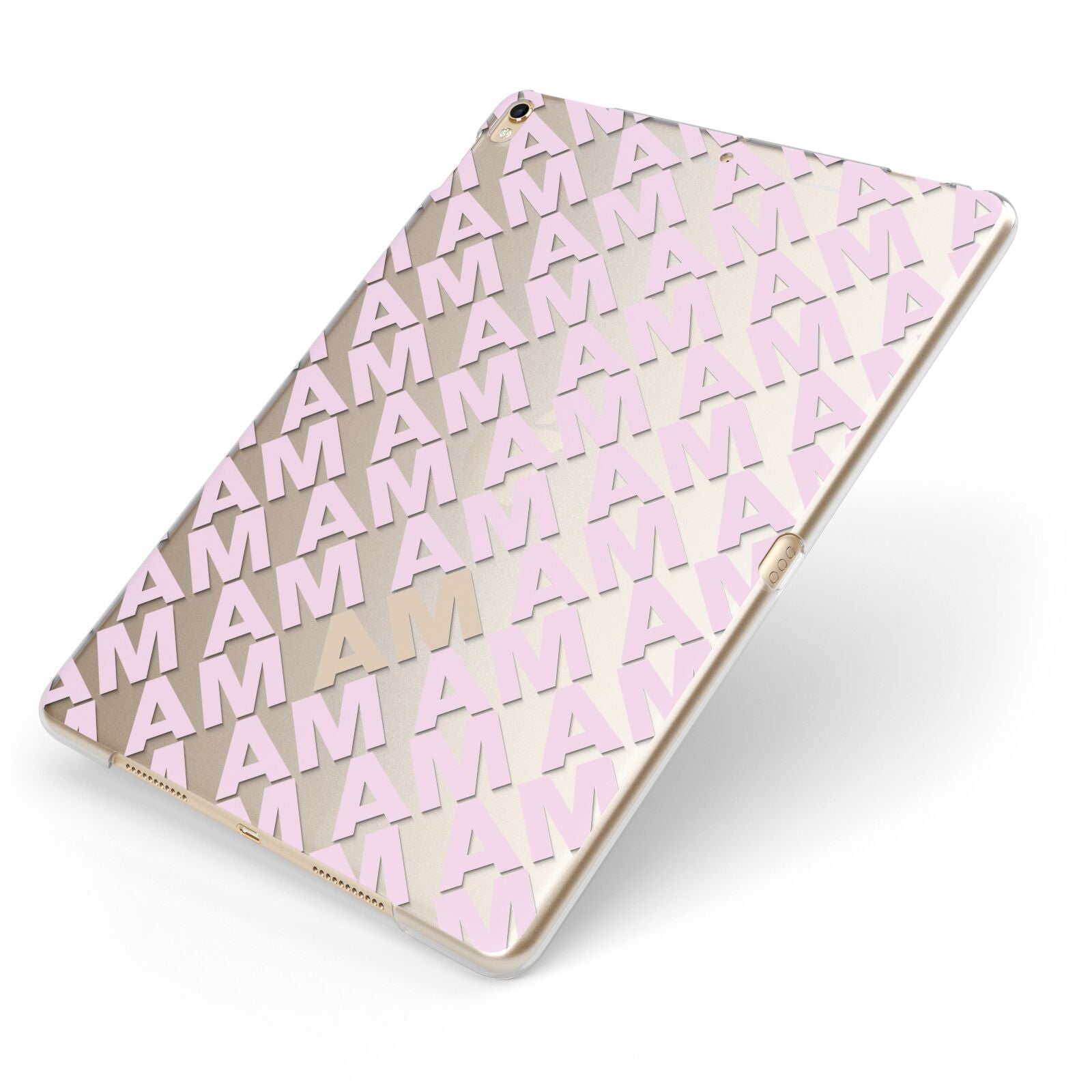 Personalised Diagonal Bold Initials Apple iPad Case on Gold iPad Side View