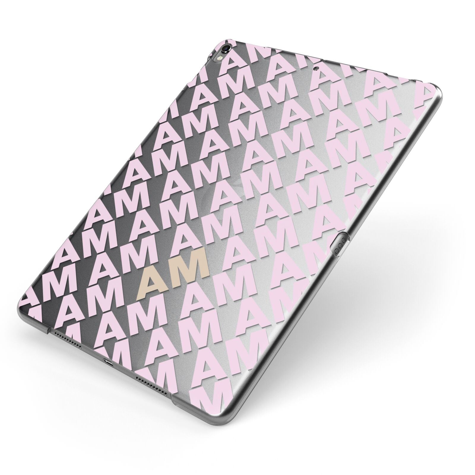 Personalised Diagonal Bold Initials Apple iPad Case on Grey iPad Side View