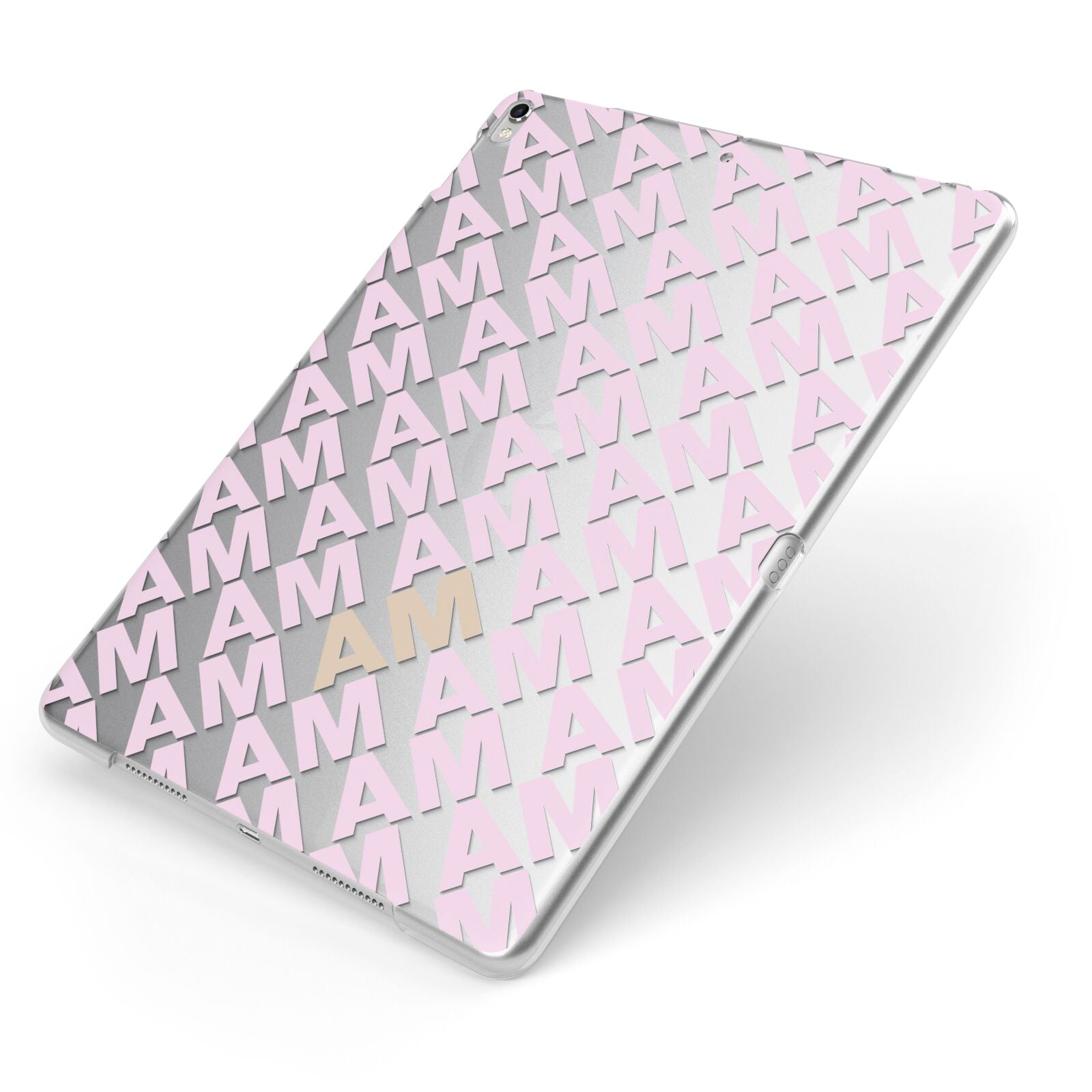 Personalised Diagonal Bold Initials Apple iPad Case on Silver iPad Side View