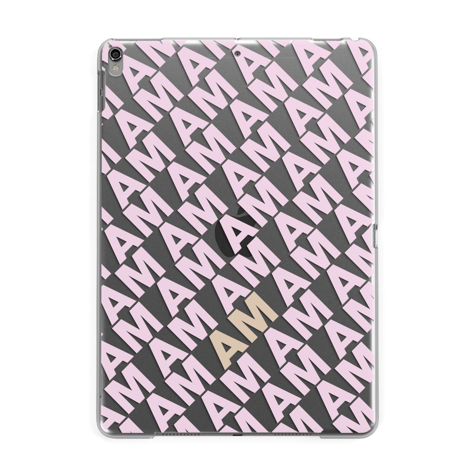 Personalised Diagonal Bold Initials Apple iPad Grey Case