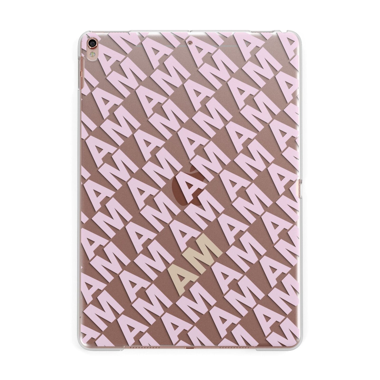 Personalised Diagonal Bold Initials Apple iPad Rose Gold Case