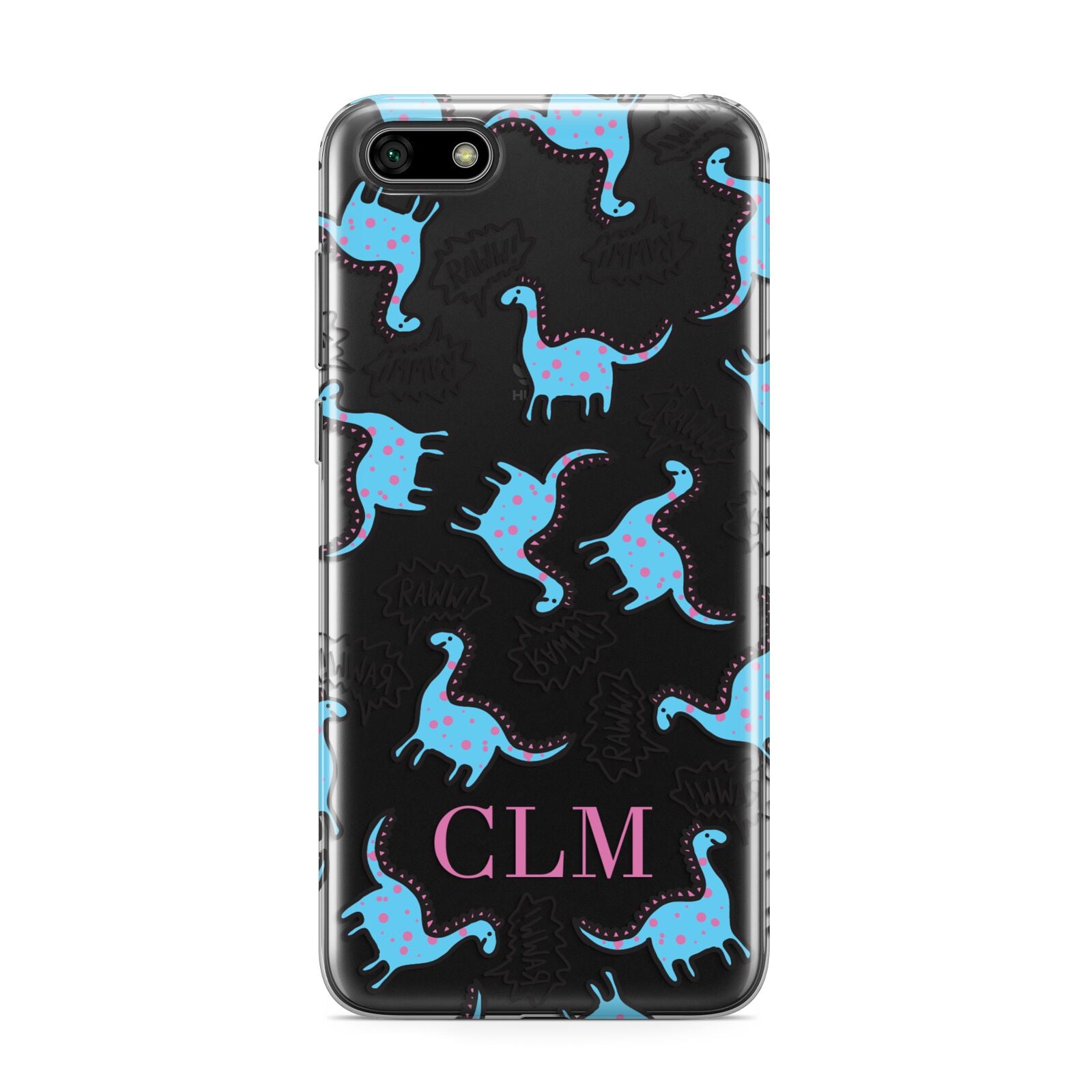 Personalised Dino Initials Clear Huawei Y5 Prime 2018 Phone Case