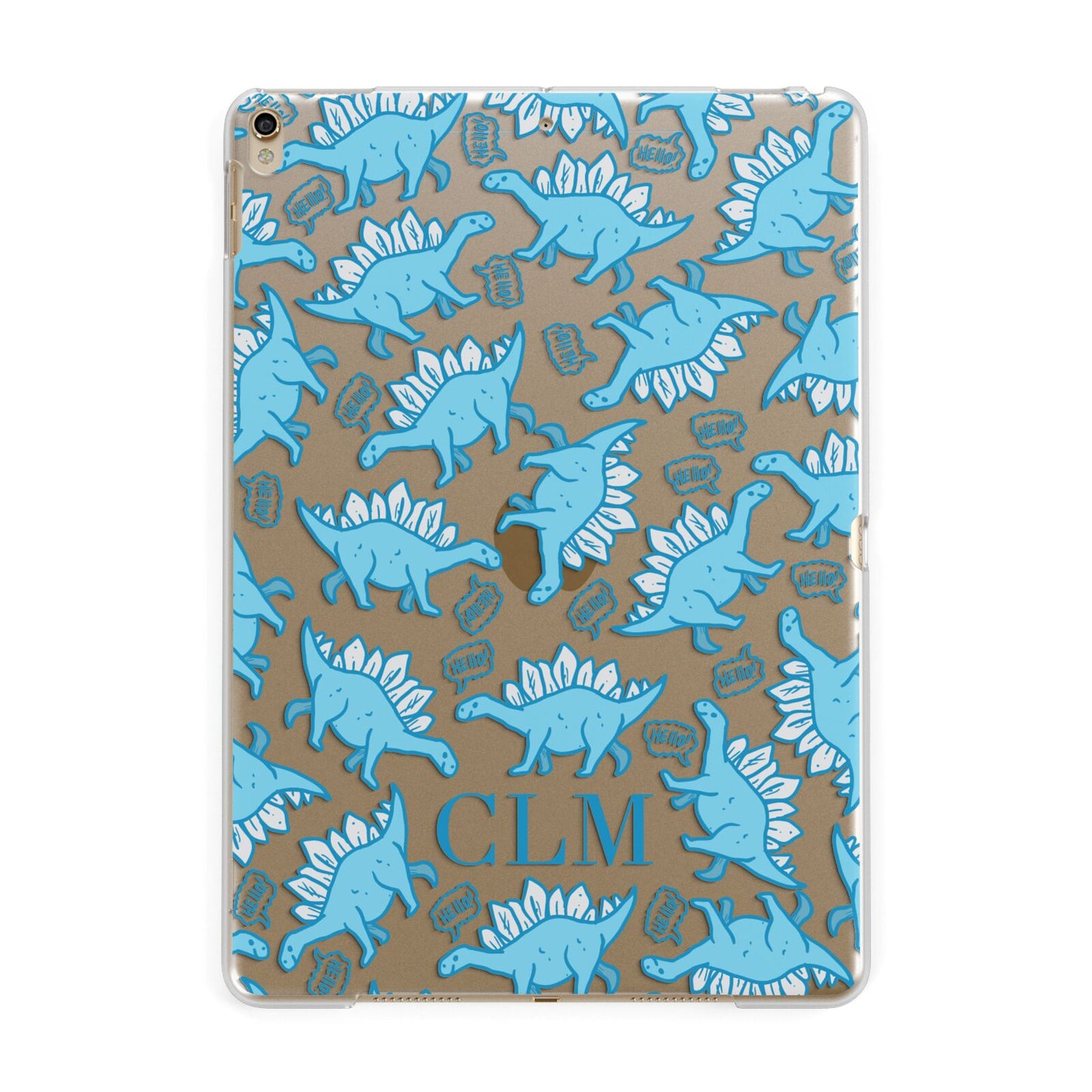 Personalised Dinosaur Initials Apple iPad Gold Case