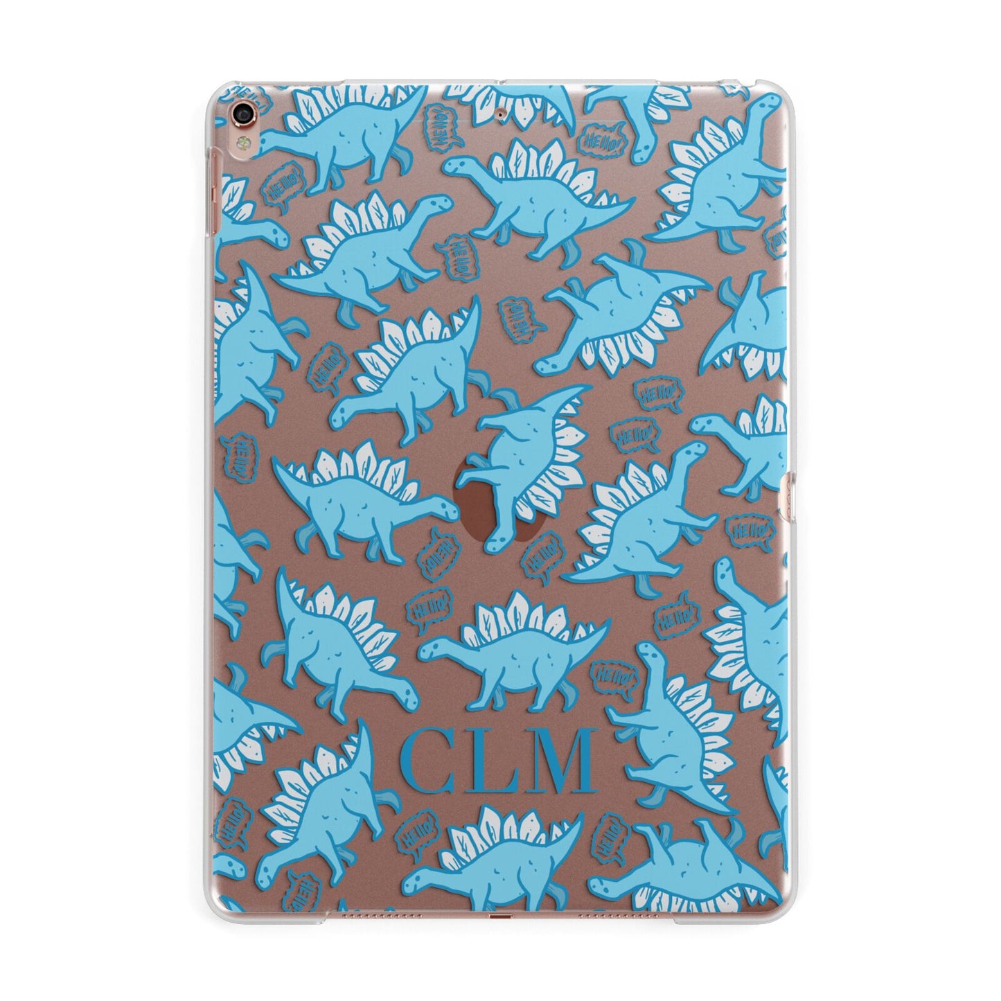 Personalised Dinosaur Initials Apple iPad Rose Gold Case