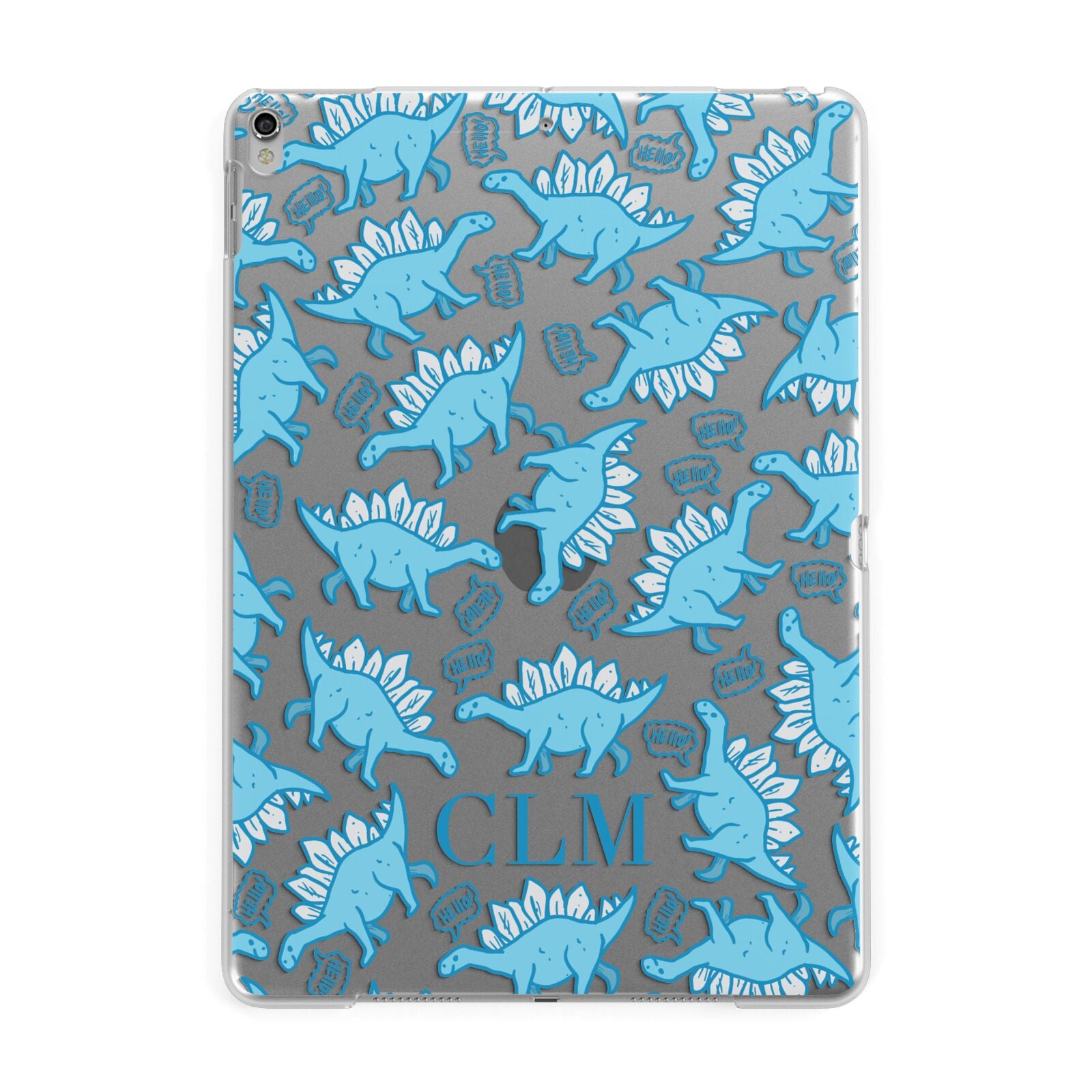 Personalised Dinosaur Initials Apple iPad Silver Case