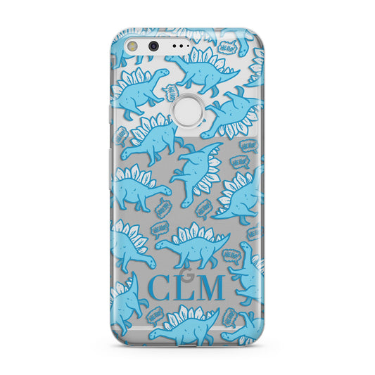 Personalised Dinosaur Initials Google Pixel Case