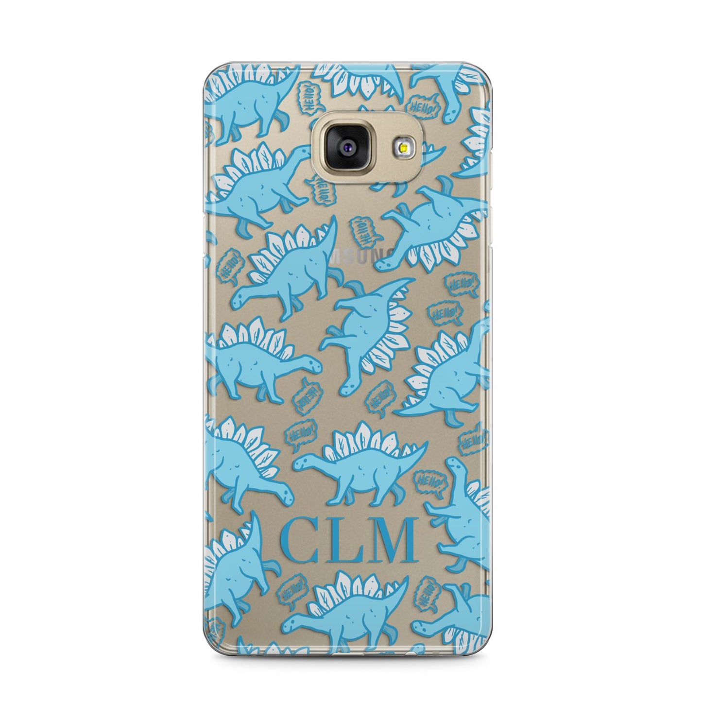 Personalised Dinosaur Initials Samsung Galaxy A5 2016 Case on gold phone