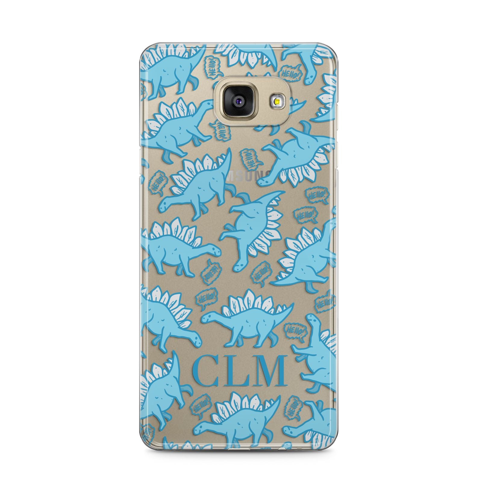 Personalised Dinosaur Initials Samsung Galaxy A5 2016 Case on gold phone