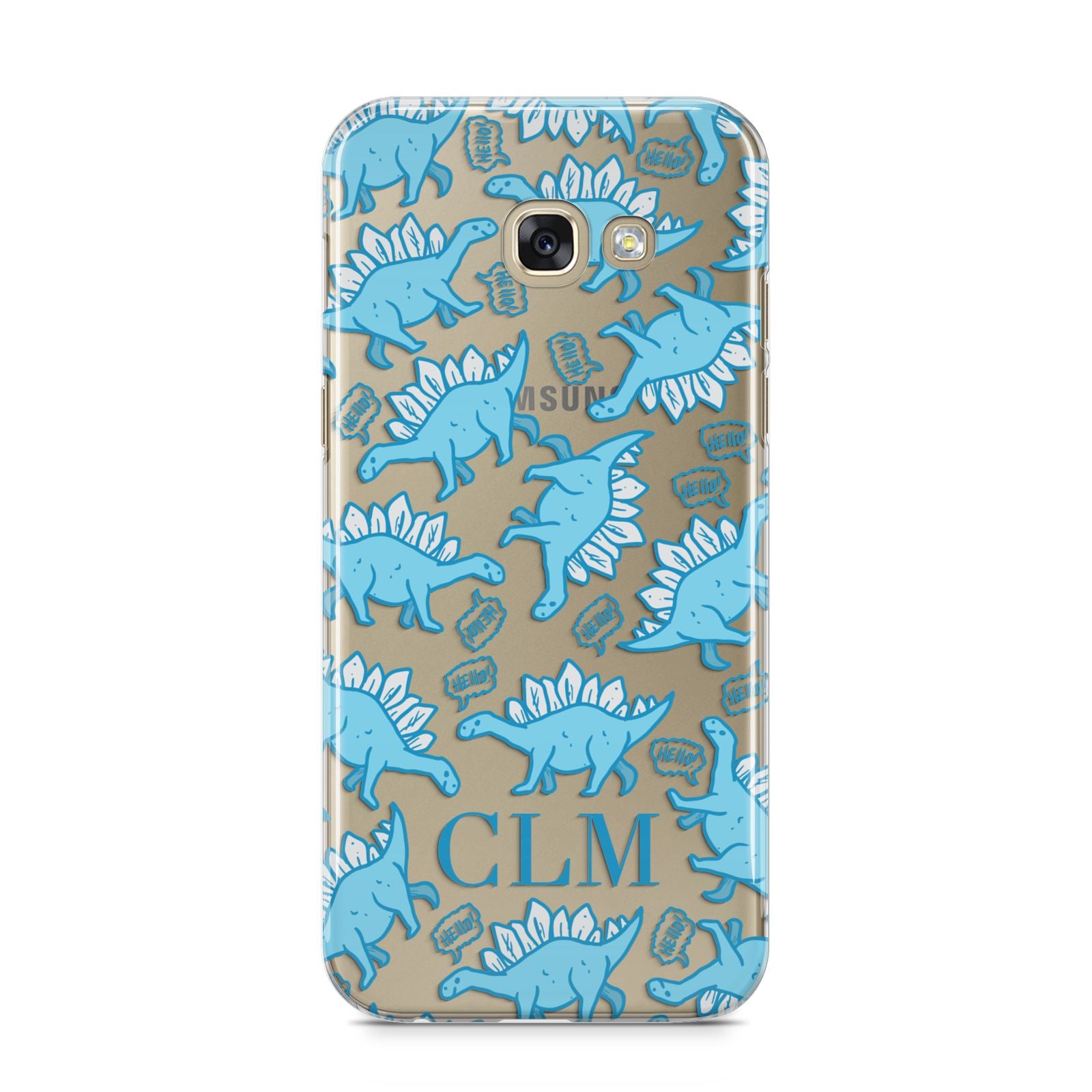 Personalised Dinosaur Initials Samsung Galaxy A5 2017 Case on gold phone