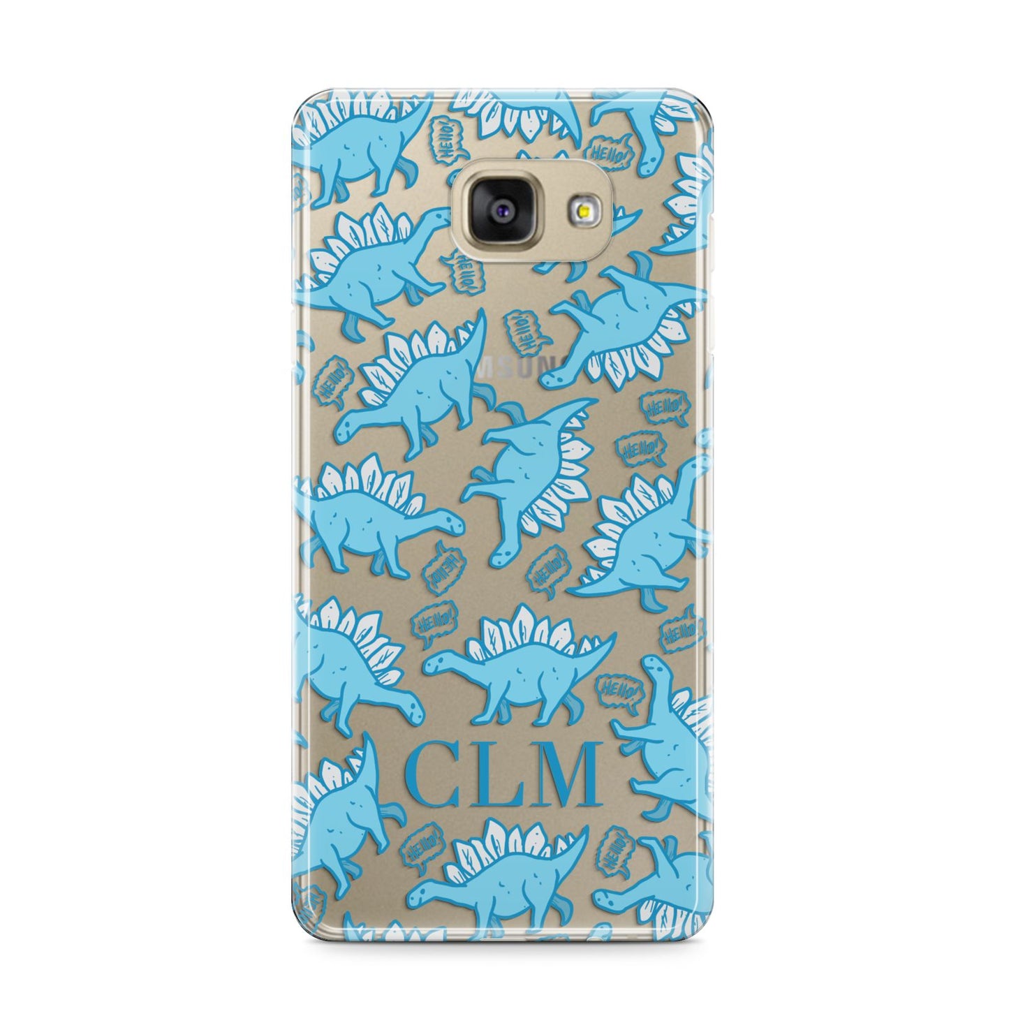 Personalised Dinosaur Initials Samsung Galaxy A9 2016 Case on gold phone