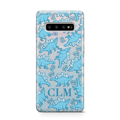 Personalised Dinosaur Initials Samsung Galaxy S10 Case