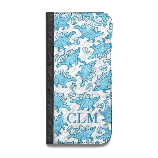 Personalised Dinosaur Initials Vegan Leather Flip Samsung Case