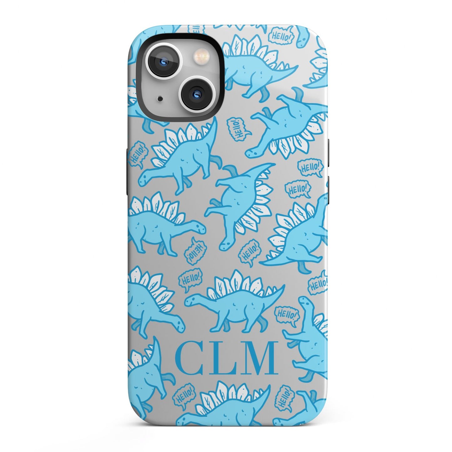 Personalised Dinosaur Initials iPhone 13 Full Wrap 3D Tough Case