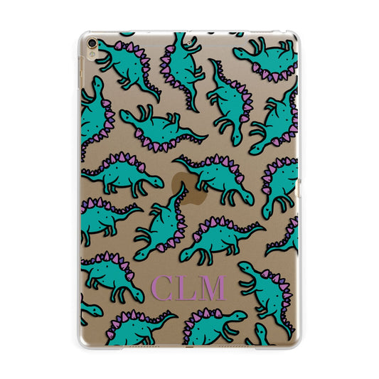 Personalised Dinosaur Monogrammed Apple iPad Gold Case