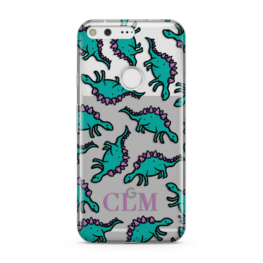 Personalised Dinosaur Monogrammed Google Pixel Case