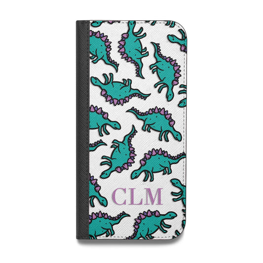 Personalised Dinosaur Monogrammed Vegan Leather Flip Samsung Case