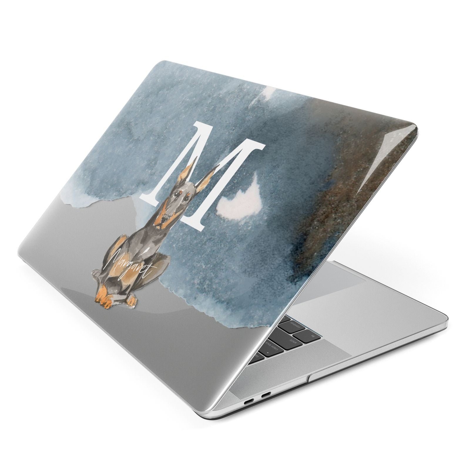 Personalised Doberman Dog Apple MacBook Case Side View