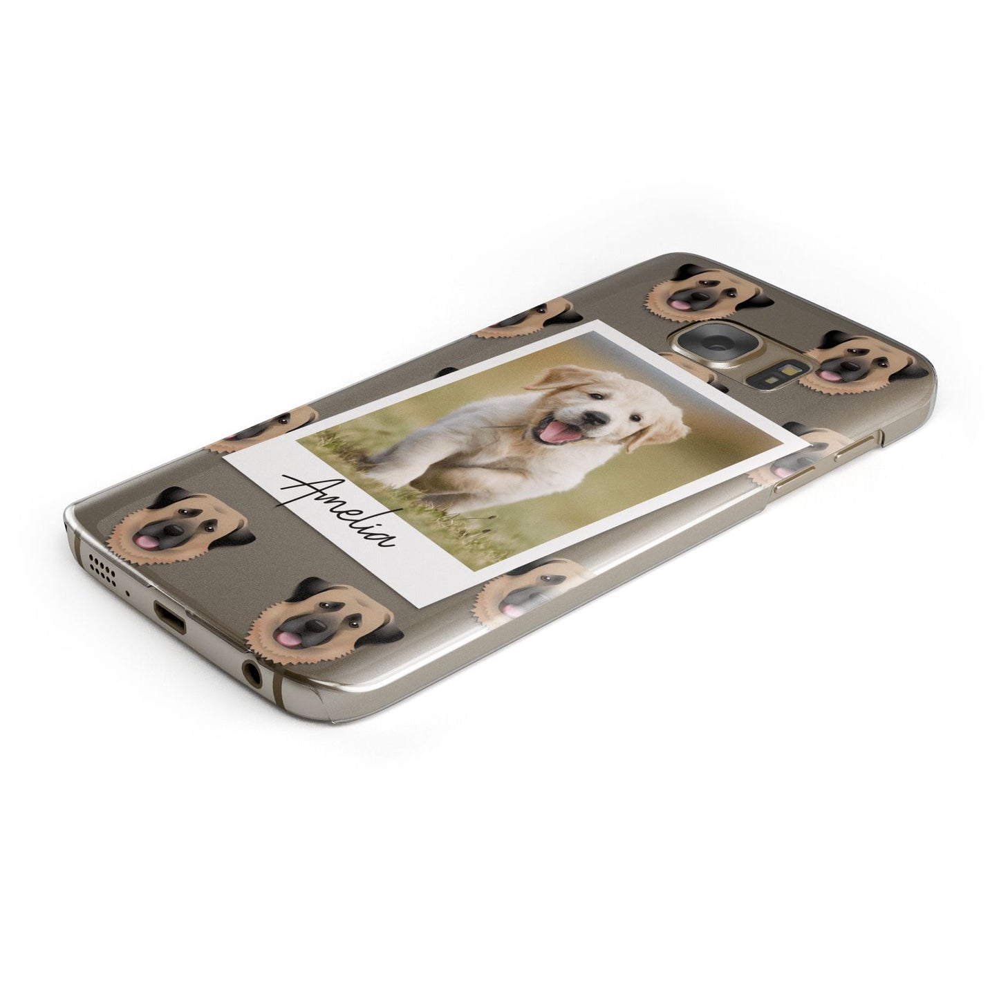 Personalised Dog Photo Protective Samsung Galaxy Case Angled Image