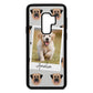 Personalised Dog Photo Silver Saffiano Leather Samsung S9 Plus Case