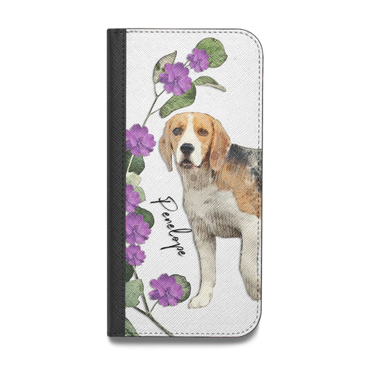 Personalised Dog Vegan Leather Flip Samsung Case