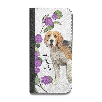 Personalised Dog Vegan Leather Flip iPhone Case