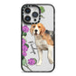 Personalised Dog iPhone 14 Pro Max Black Impact Case on Silver phone