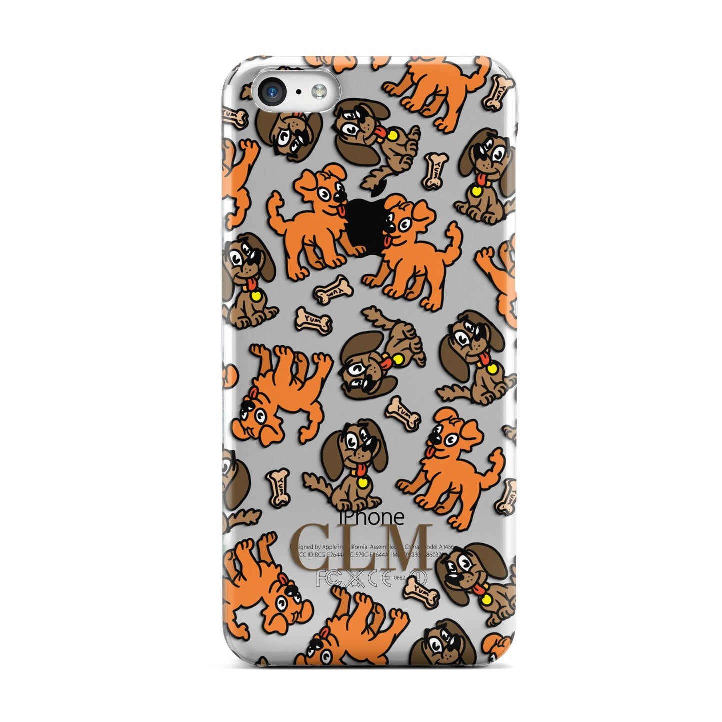 Personalised Dogs Initials Clear Apple iPhone 5c Case