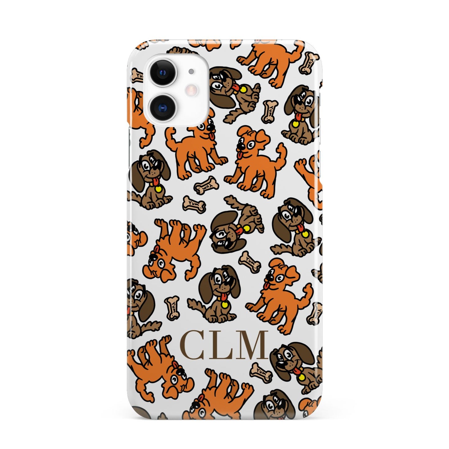 Personalised Dogs Initials Clear iPhone 11 3D Snap Case