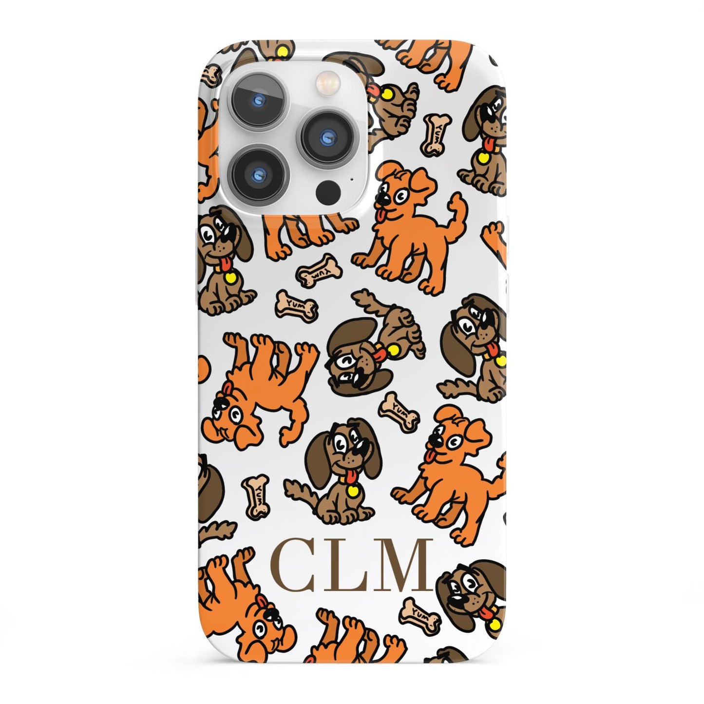 Personalised Dogs Initials Clear iPhone 13 Pro Full Wrap 3D Snap Case