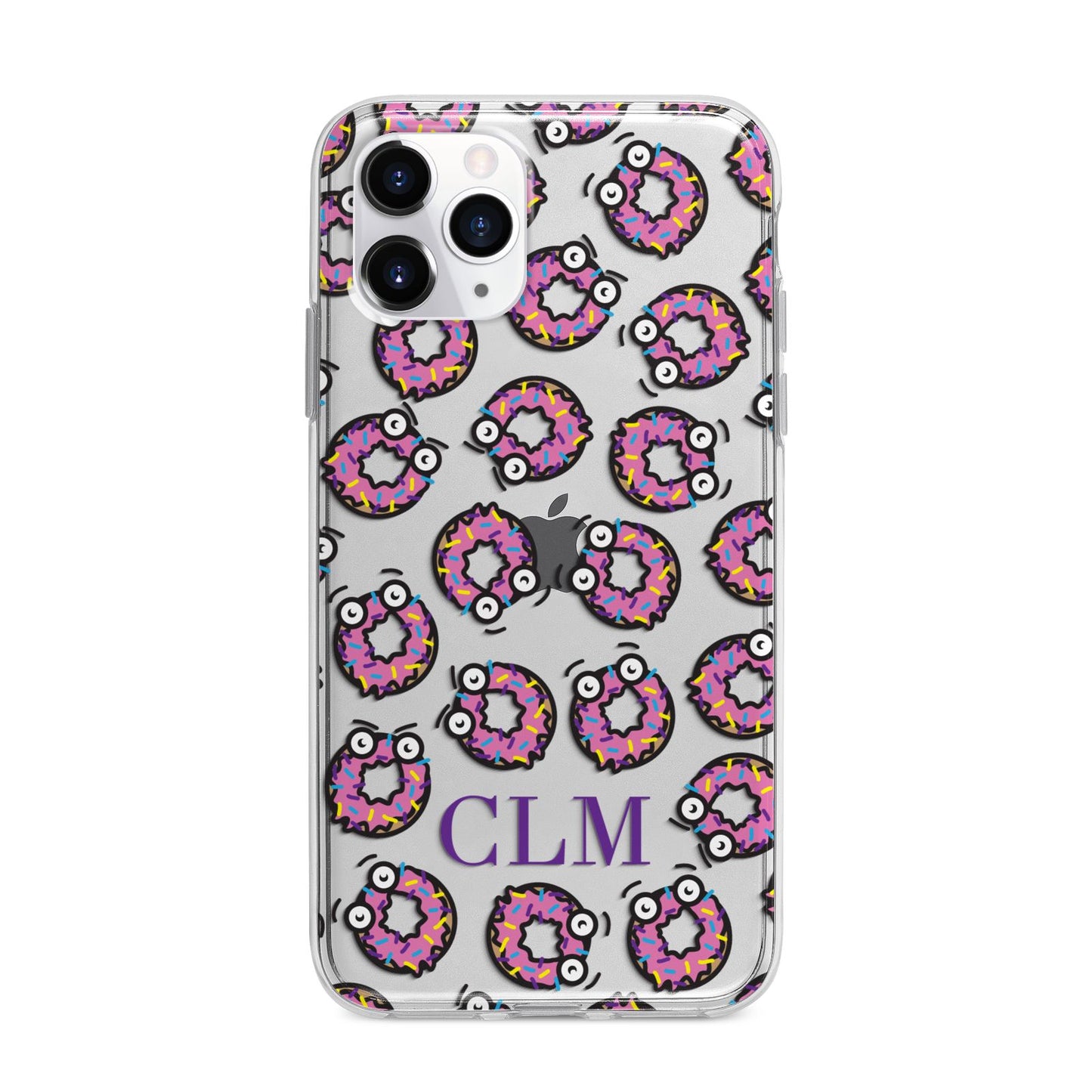 Personalised Donut Initials Apple iPhone 11 Pro Max in Silver with Bumper Case