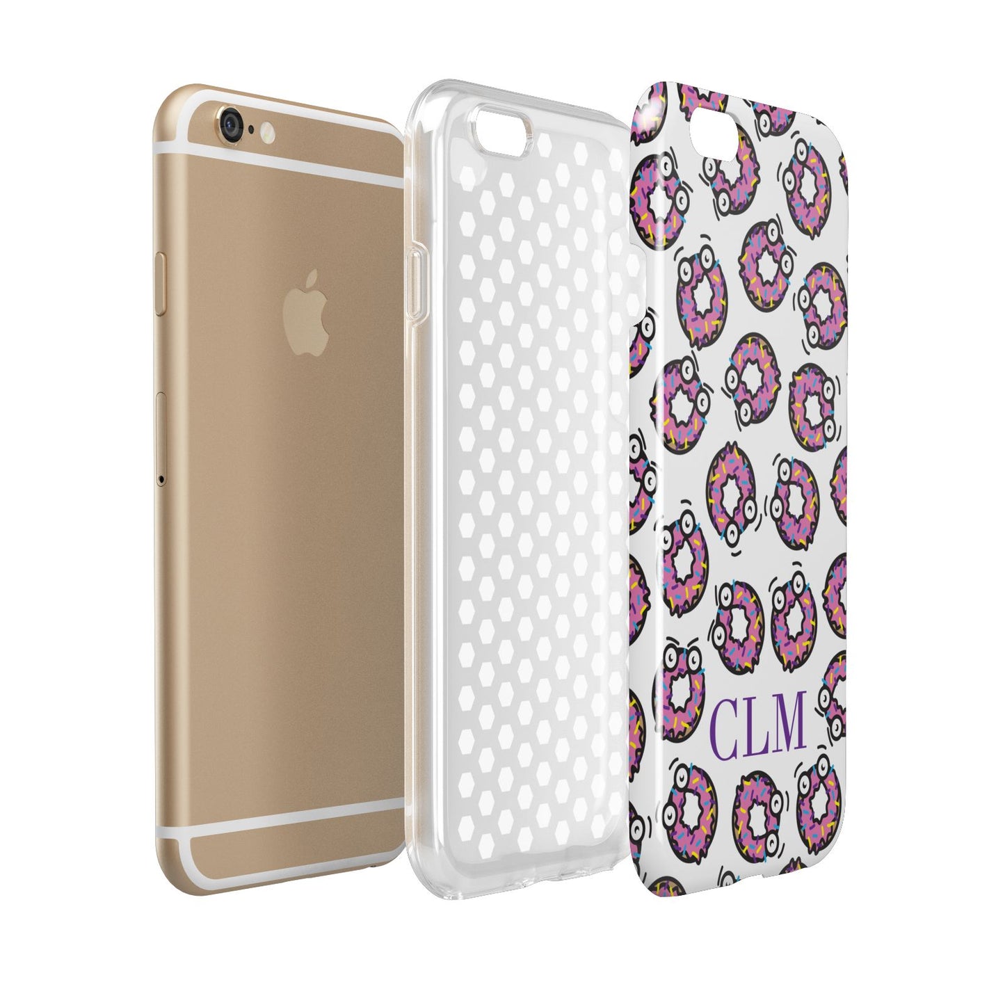 Personalised Donut Initials Apple iPhone 6 3D Tough Case Expanded view