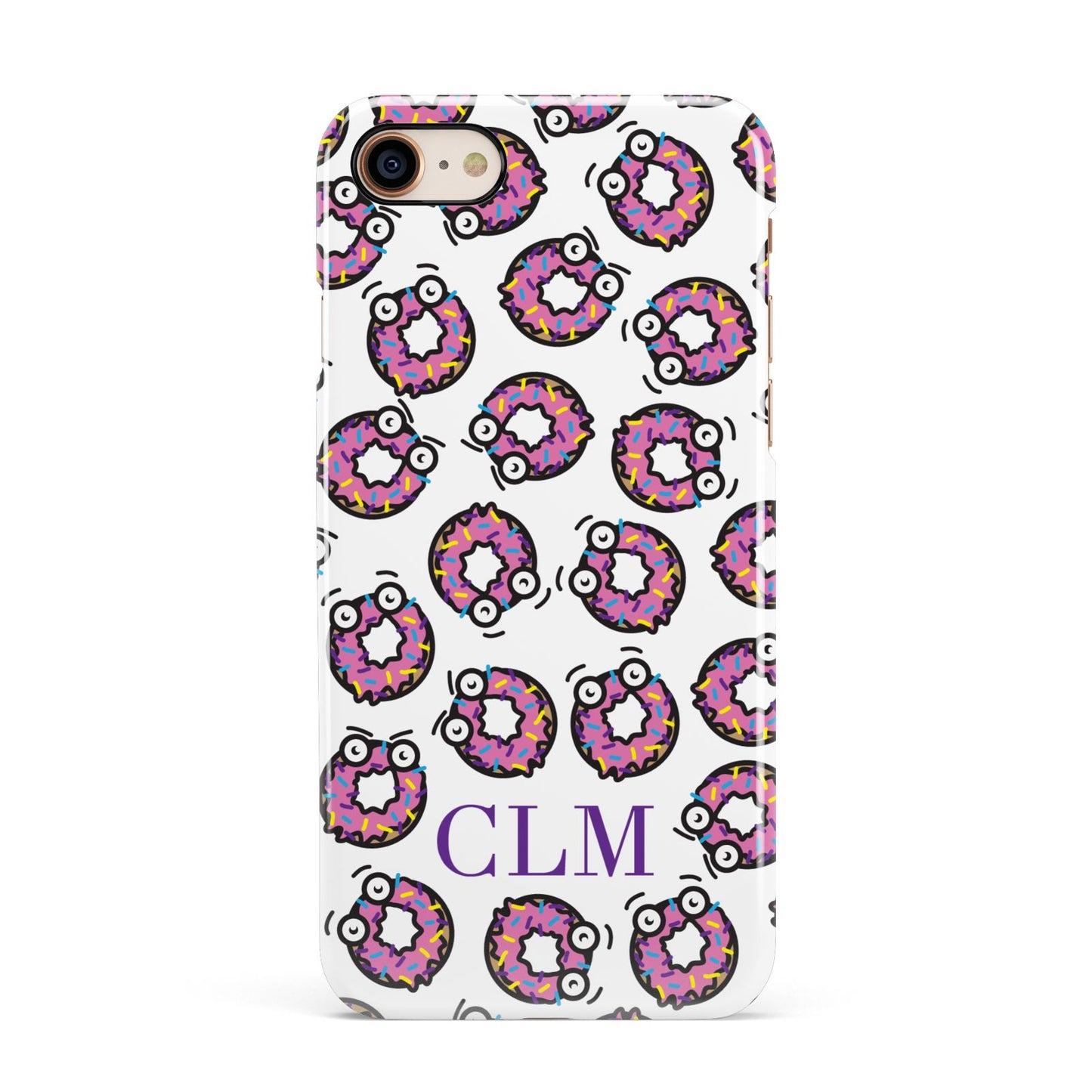 Personalised Donut Initials Apple iPhone 7 8 3D Snap Case