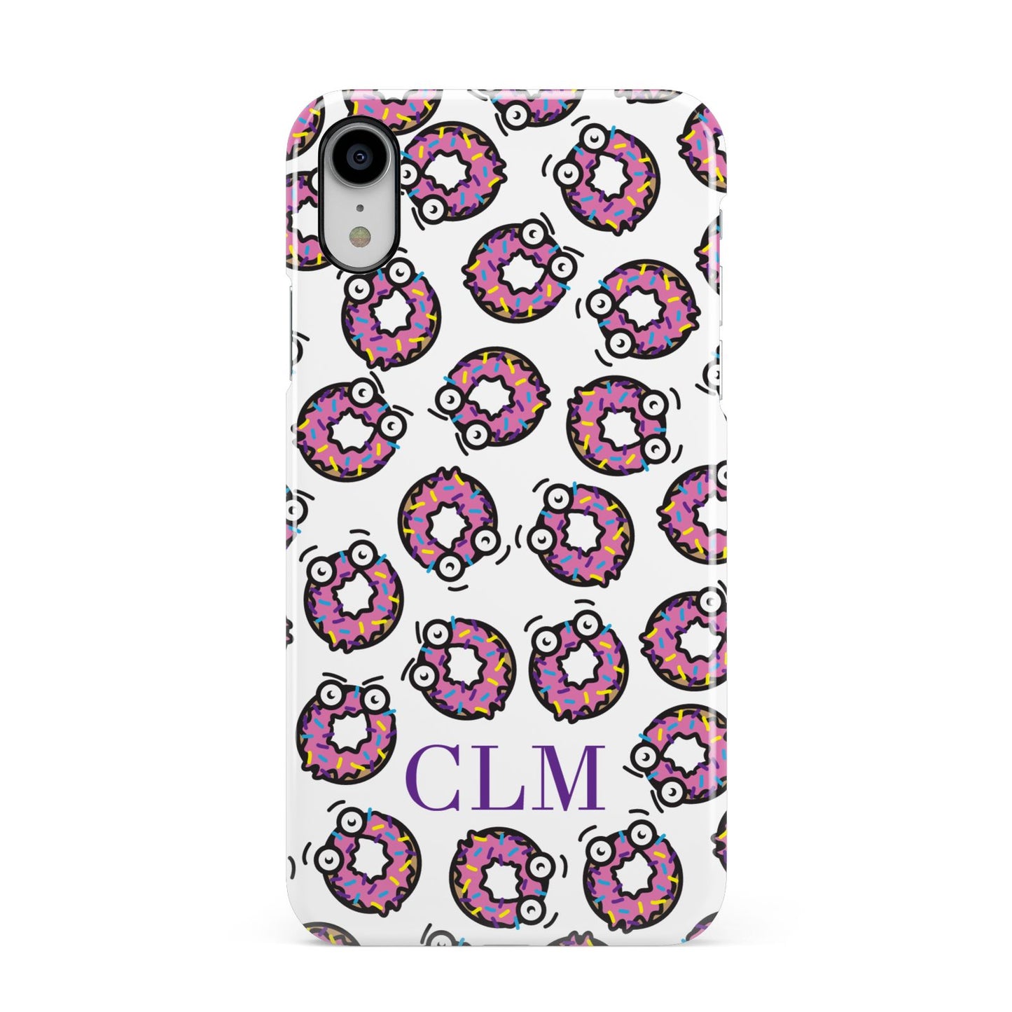 Personalised Donut Initials Apple iPhone XR White 3D Snap Case