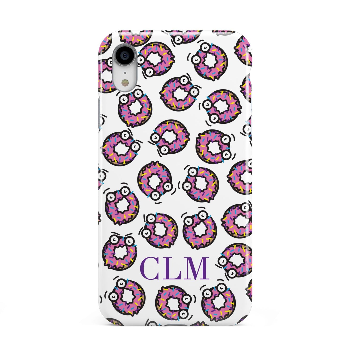 Personalised Donut Initials Apple iPhone XR White 3D Tough Case