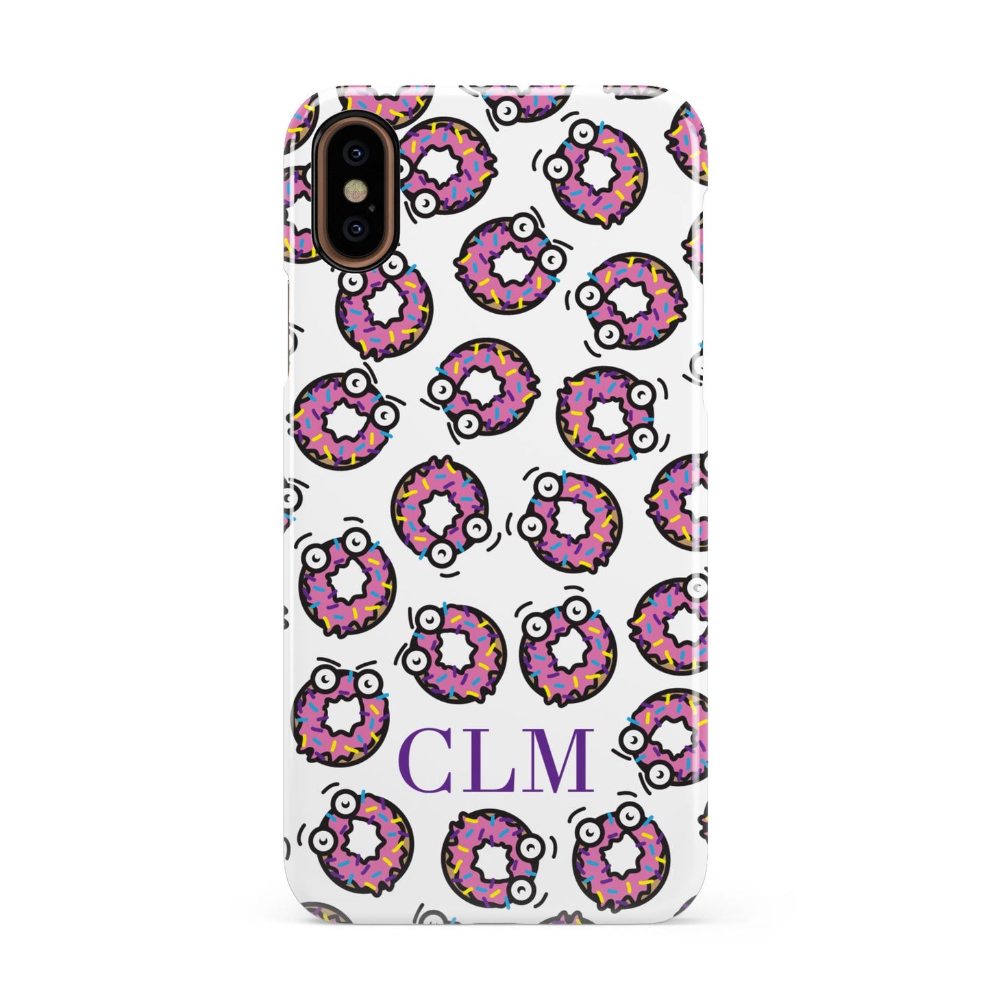 Personalised Donut Initials Apple iPhone XS 3D Snap Case