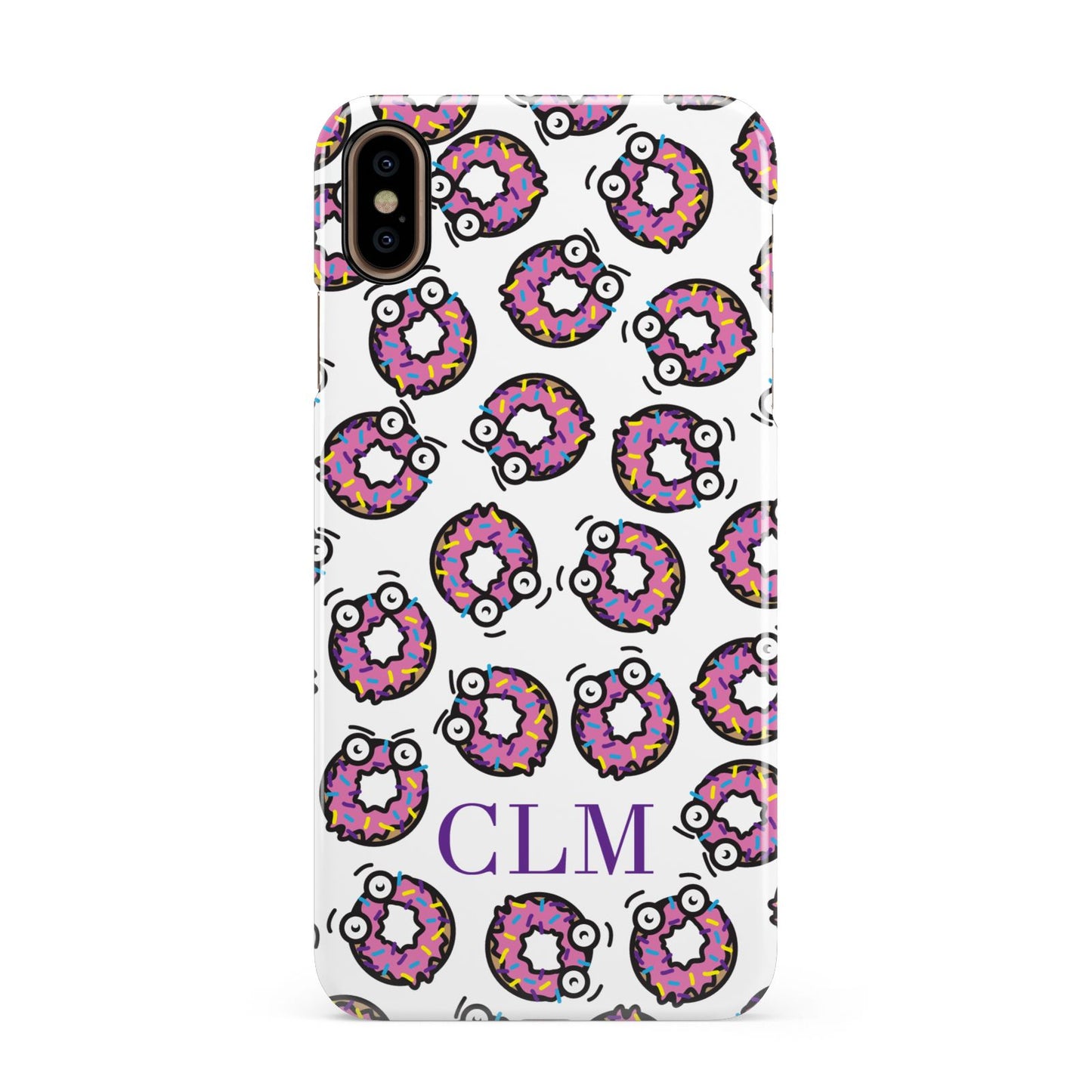 Personalised Donut Initials Apple iPhone Xs Max 3D Snap Case