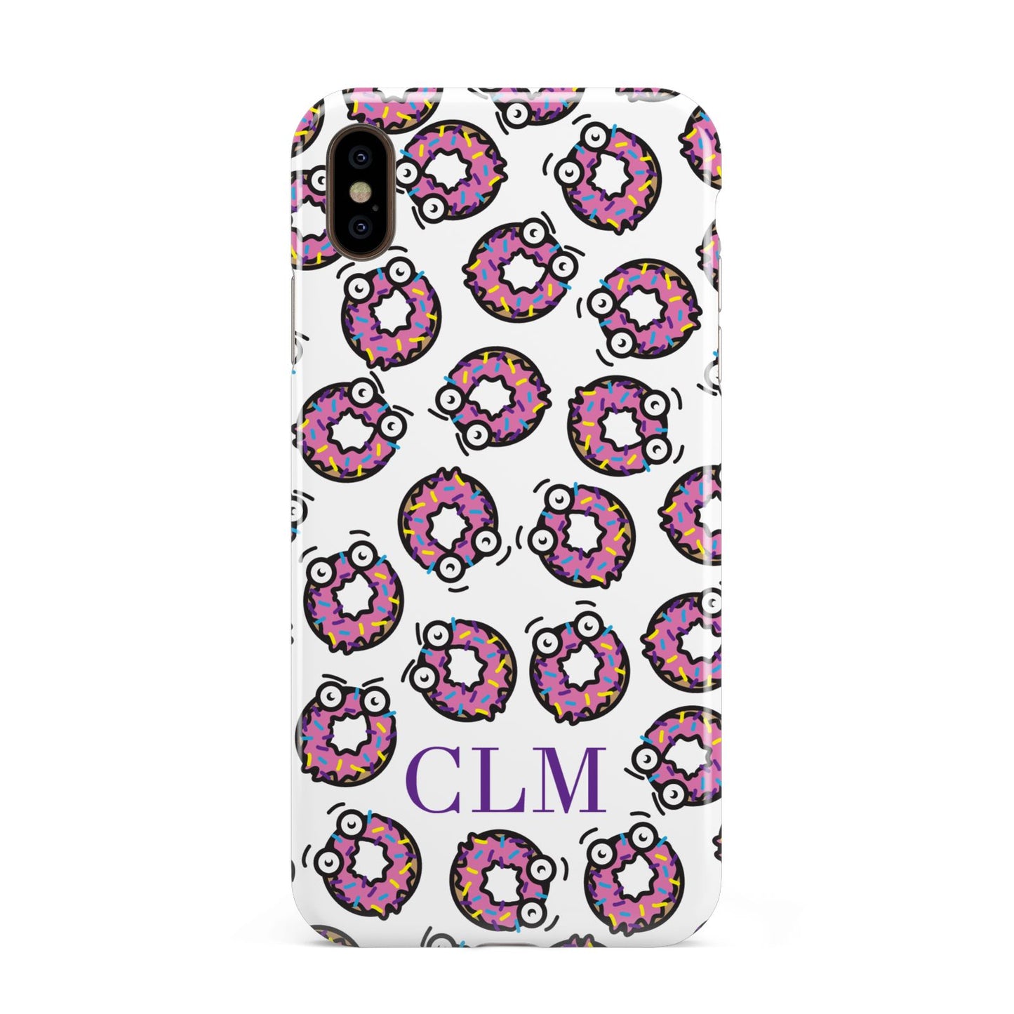 Personalised Donut Initials Apple iPhone Xs Max 3D Tough Case