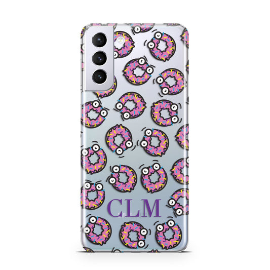 Personalised Donut Initials Samsung S21 Plus Phone Case