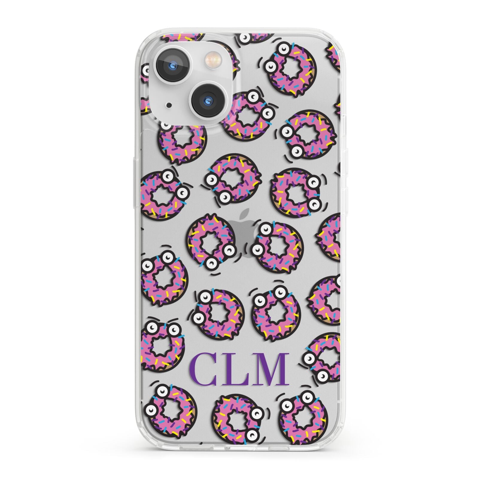 Personalised Donut Initials iPhone 13 Clear Bumper Case