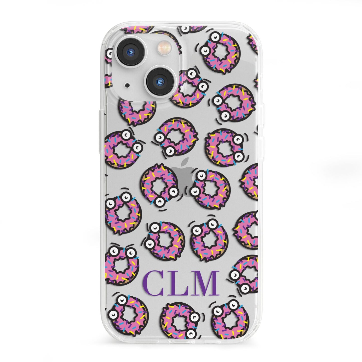 Personalised Donut Initials iPhone 13 Mini Clear Bumper Case