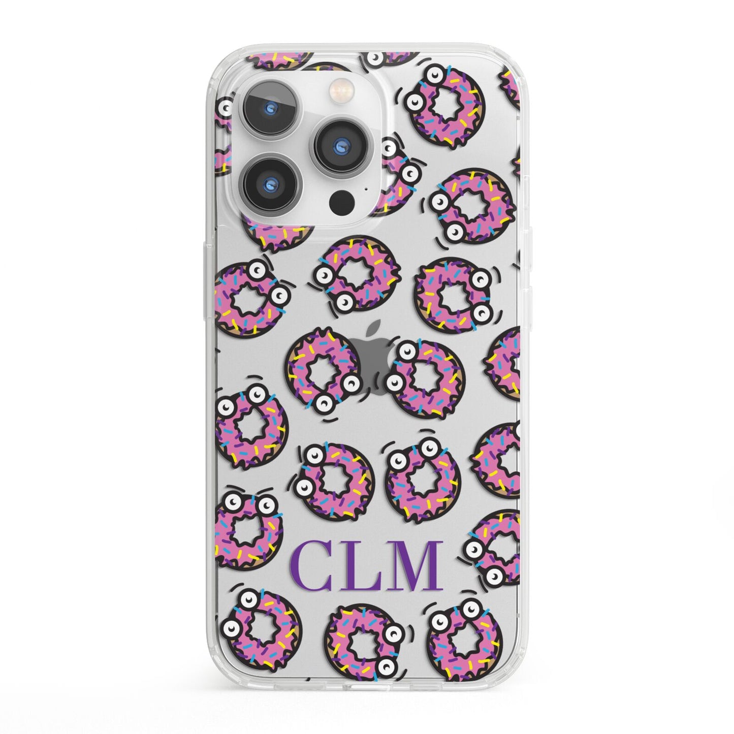 Personalised Donut Initials iPhone 13 Pro Clear Bumper Case