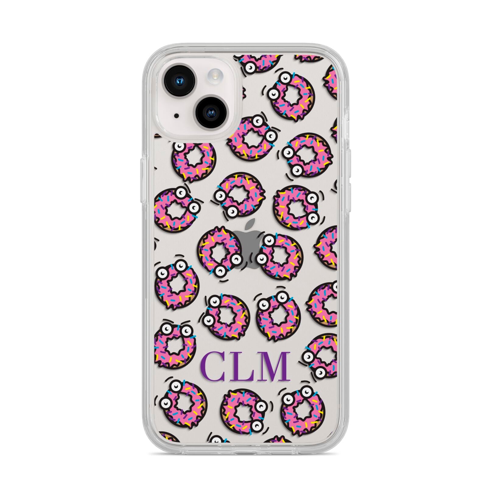 Personalised Donut Initials iPhone 14 Plus Clear Tough Case Starlight