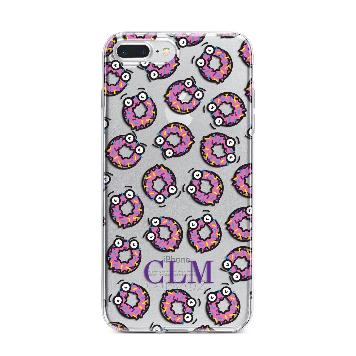 Personalised Donut Initials iPhone 7 Plus Bumper Case on Silver iPhone