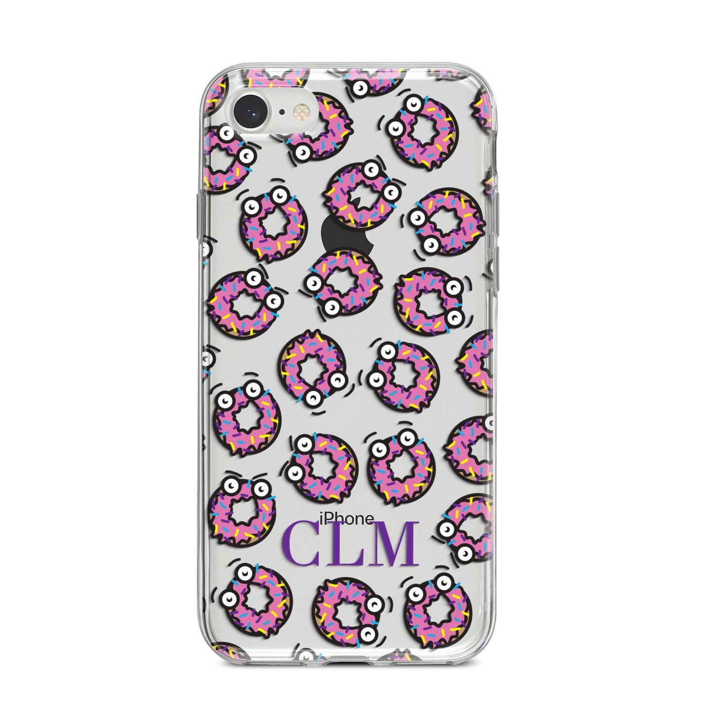 Personalised Donut Initials iPhone 8 Bumper Case on Silver iPhone