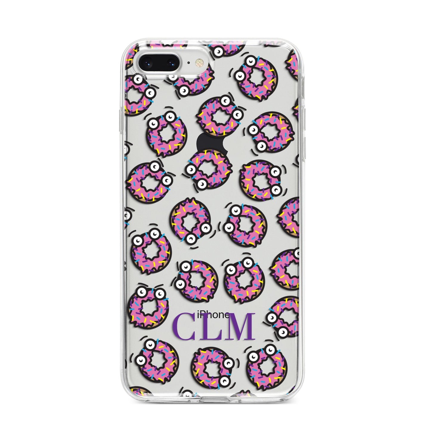 Personalised Donut Initials iPhone 8 Plus Bumper Case on Silver iPhone