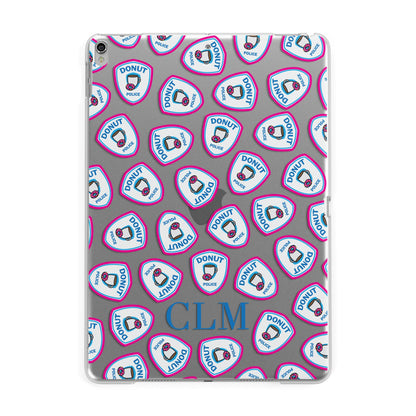 Personalised Donut Police Initials Apple iPad Silver Case