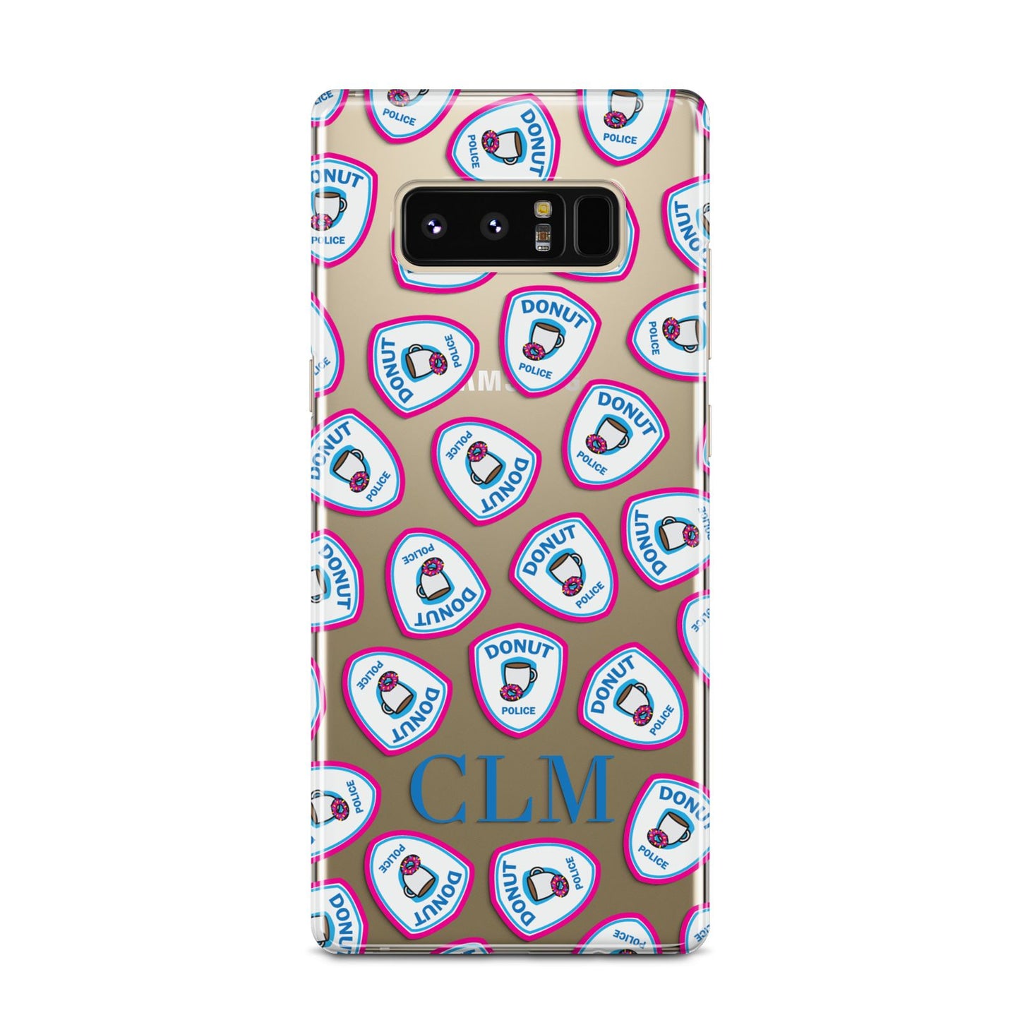 Personalised Donut Police Initials Samsung Galaxy Note 8 Case